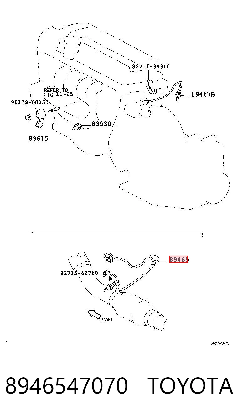 8946547070 Toyota Sonda lambda, sensor de oxigênio
