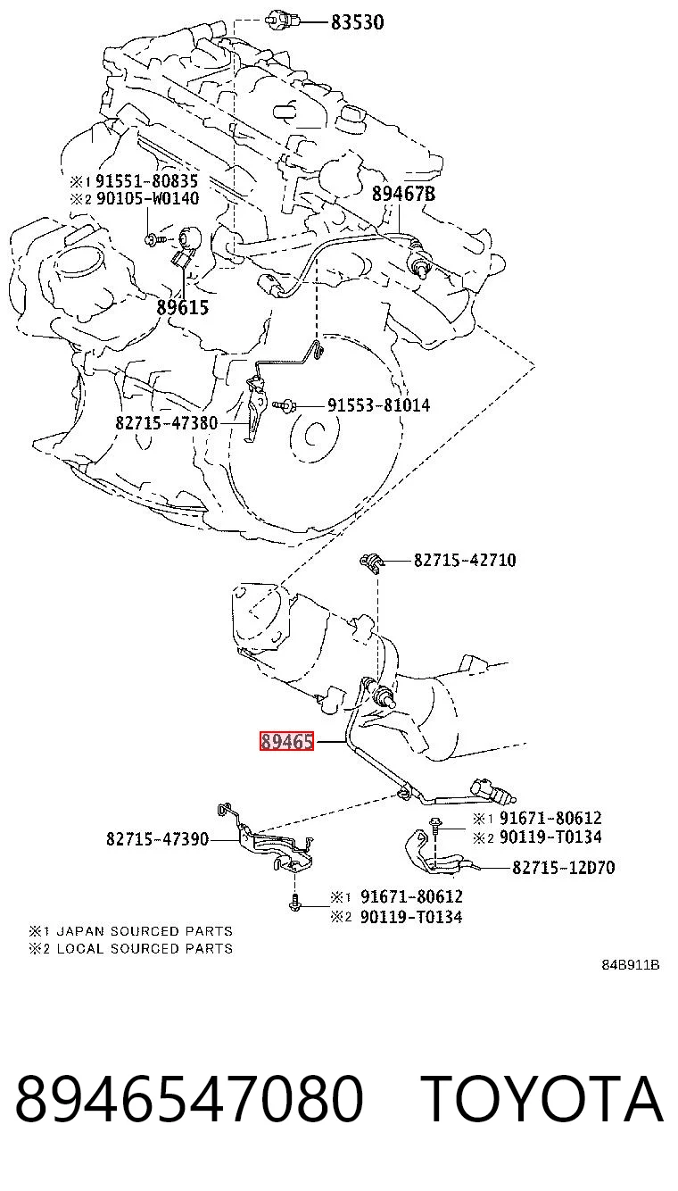 8946547080 Toyota Sonda lambda, sensor de oxigênio