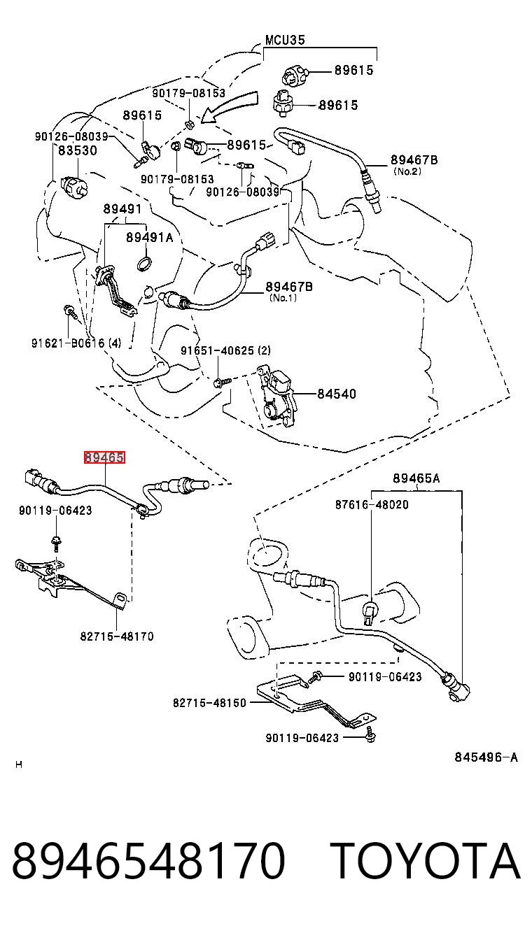 8946548170 Toyota Sonda lambda, sensor de oxigênio depois de catalisador