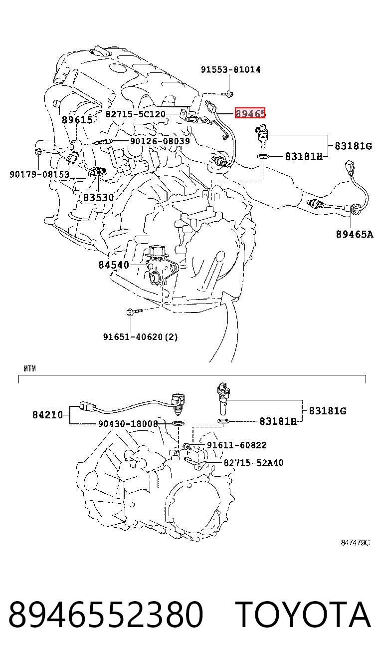 8946552380 Toyota Sonda lambda, sensor de oxigênio