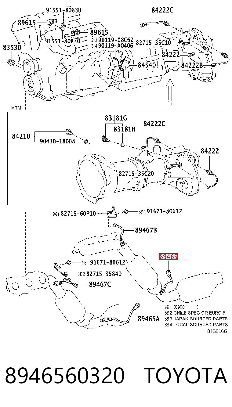  Sonda lambda, sensor de oxigênio Toyota Land Cruiser PRADO ASIA SUV (J12) (2002 - 2010) PRADO ASIA