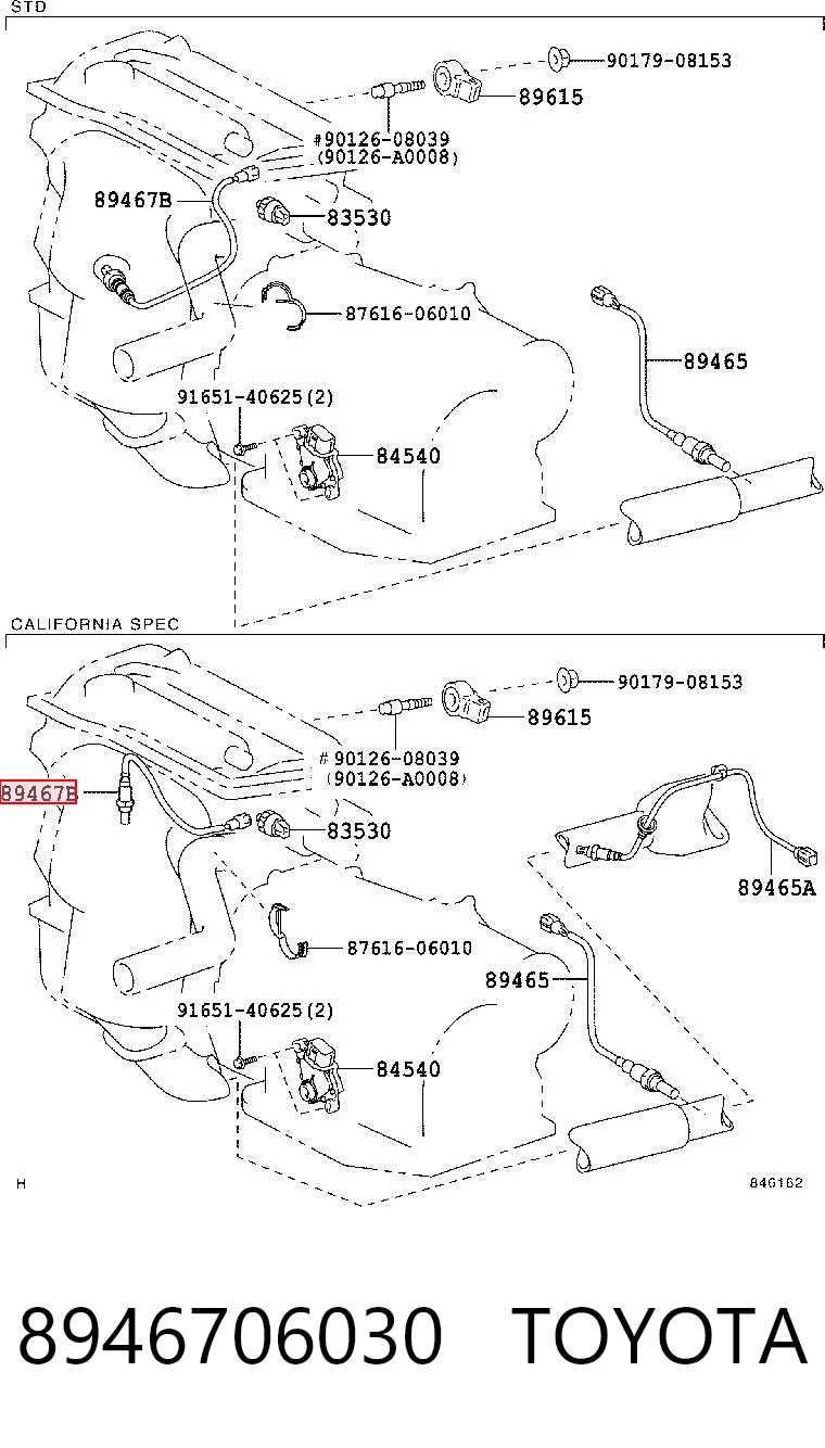  Sonda lambda, sensor de oxigênio Toyota Camry V sedan (V30) (2001 - 2006) V
