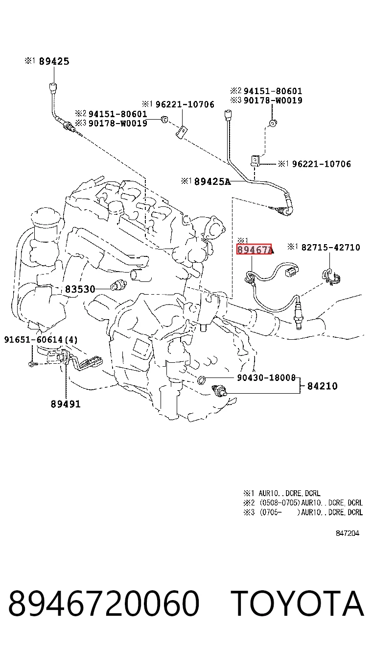 Sonda lambda, sensor de oxigênio Toyota Corolla VERSO R10