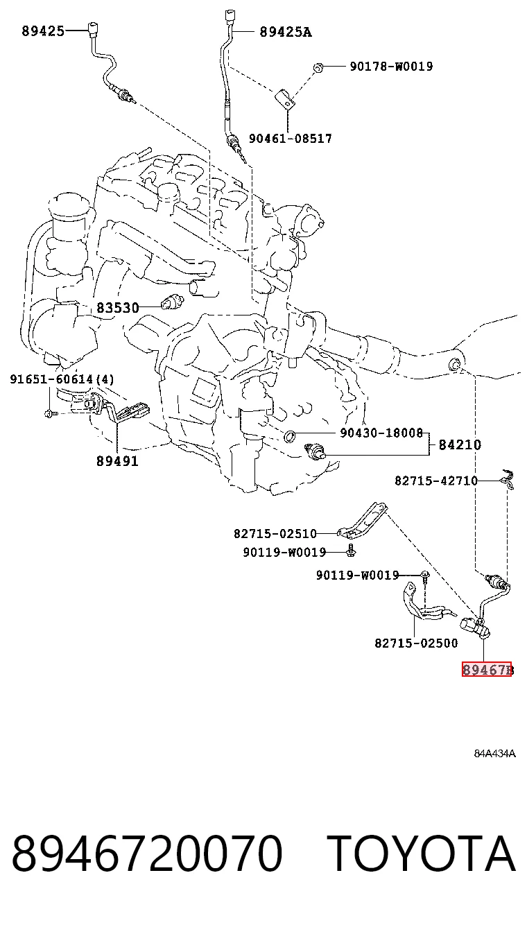 8946720070 Toyota Sonda lambda, sensor de oxigênio até o catalisador