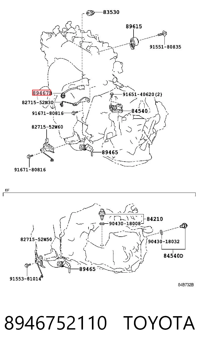8946752110 Toyota Sonda lambda, sensor de mistura pobre