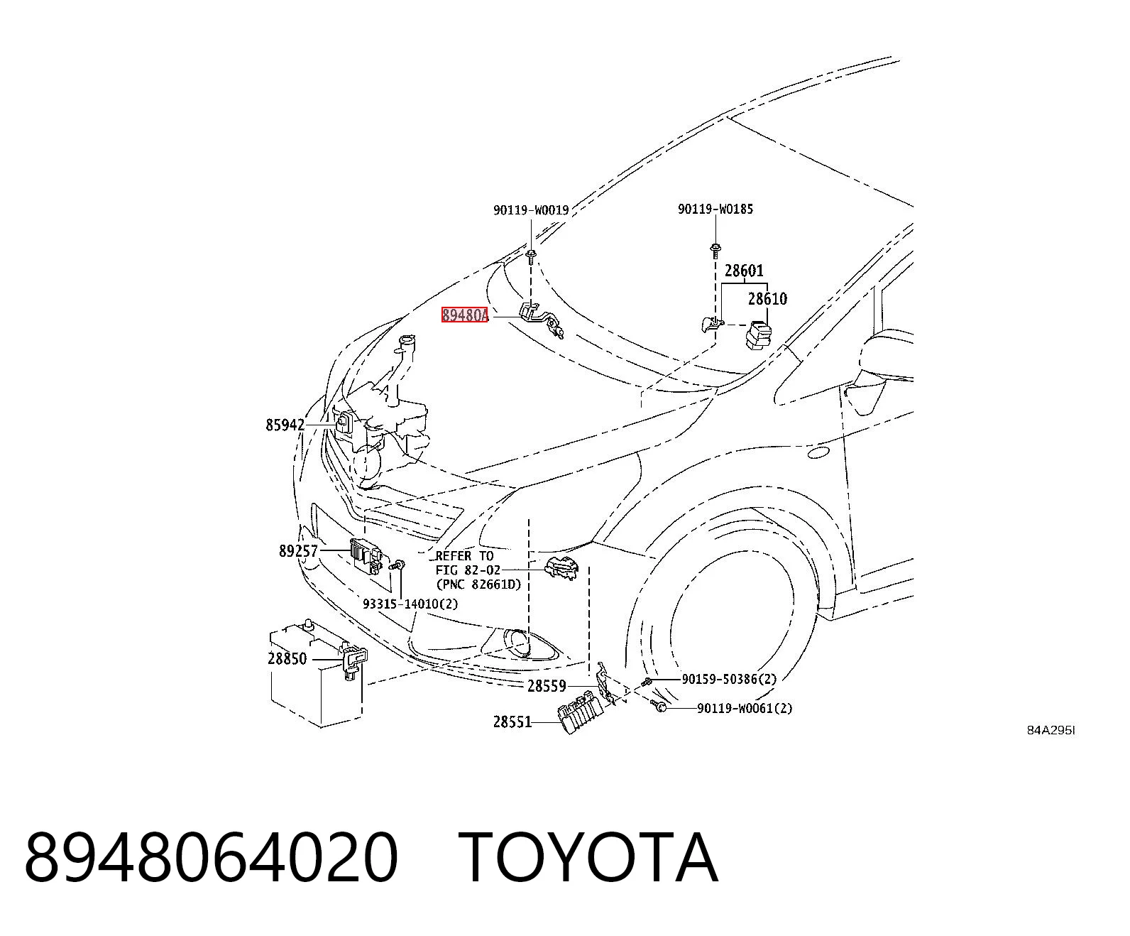 8948064020 Toyota Sensor de pressão dos gases de escape