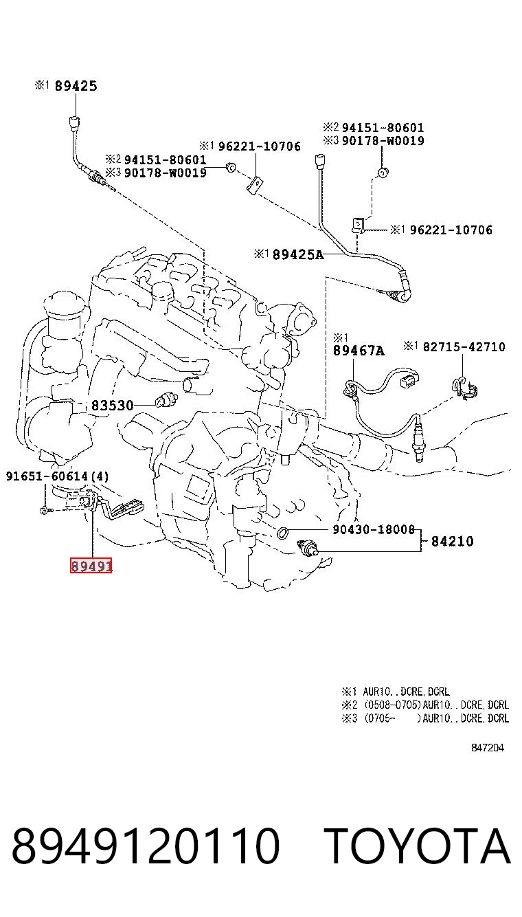 Sensor do nível de óleo de motor para Toyota Corolla R10