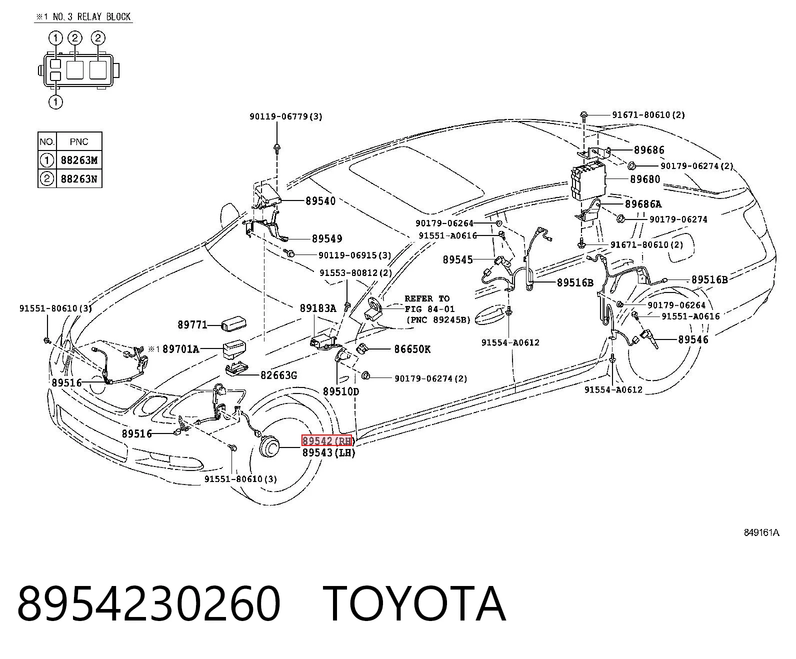 8954230260 Toyota Sensor ABS dianteiro direito