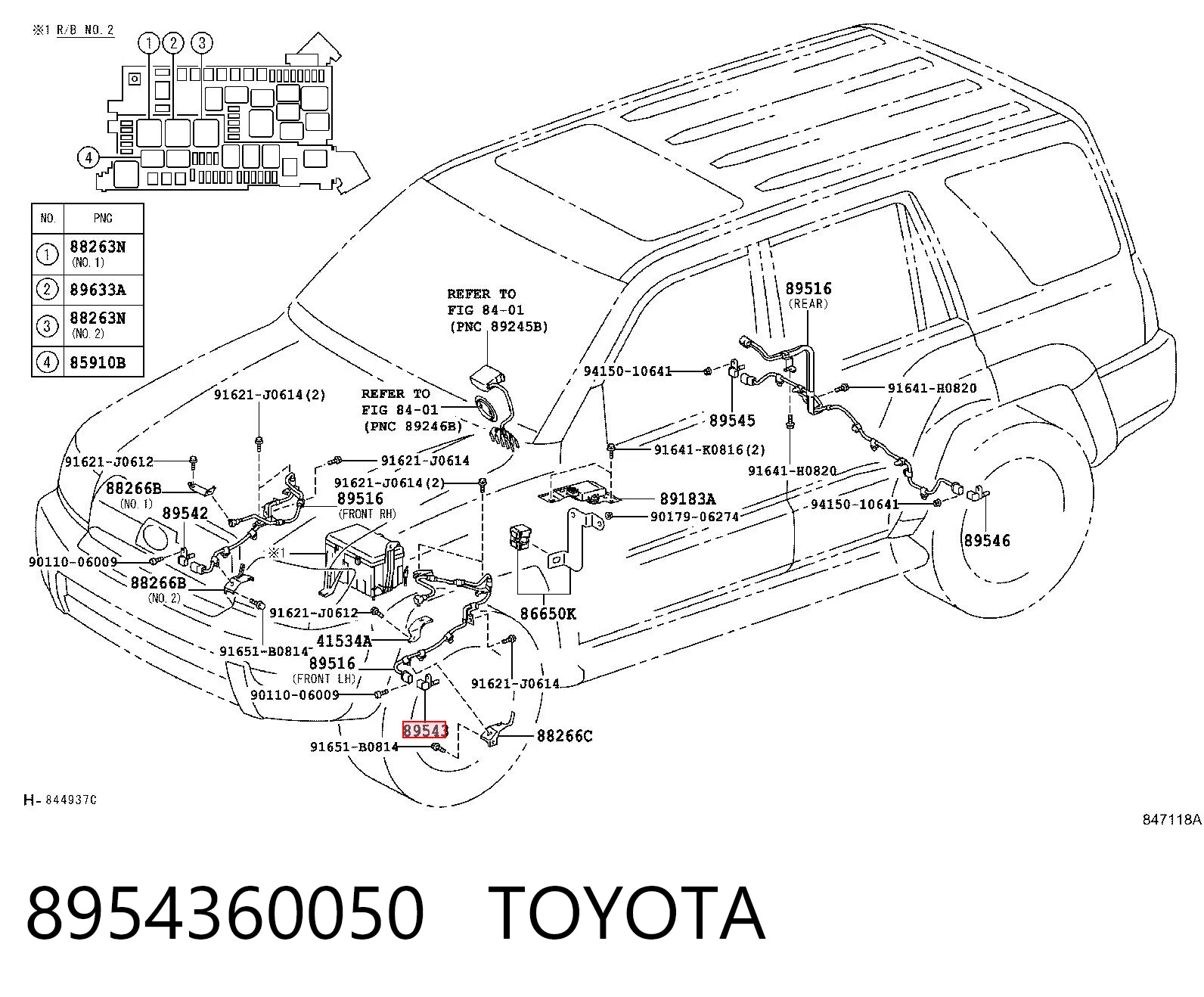 8954360050 Toyota Sensor ABS dianteiro esquerdo