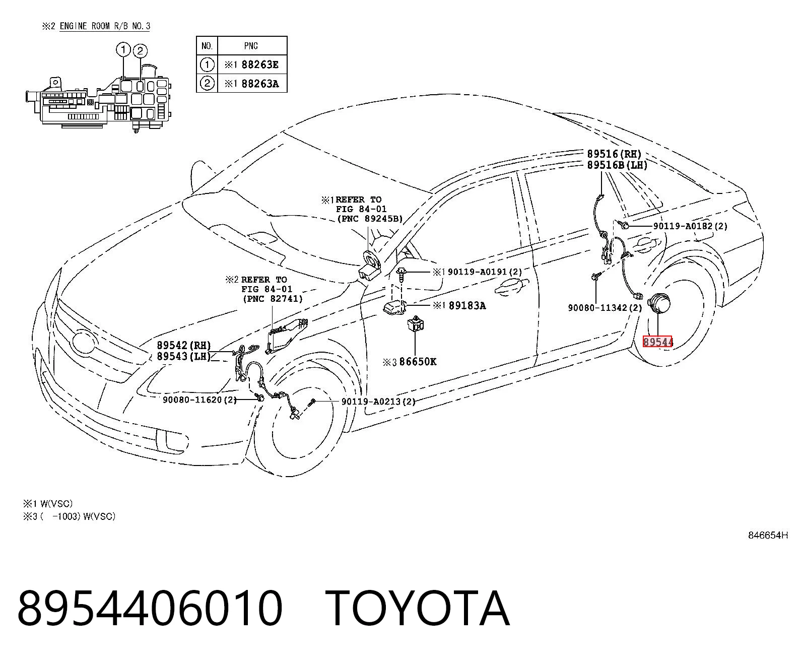 8954406010 Toyota Sensor ABS traseiro