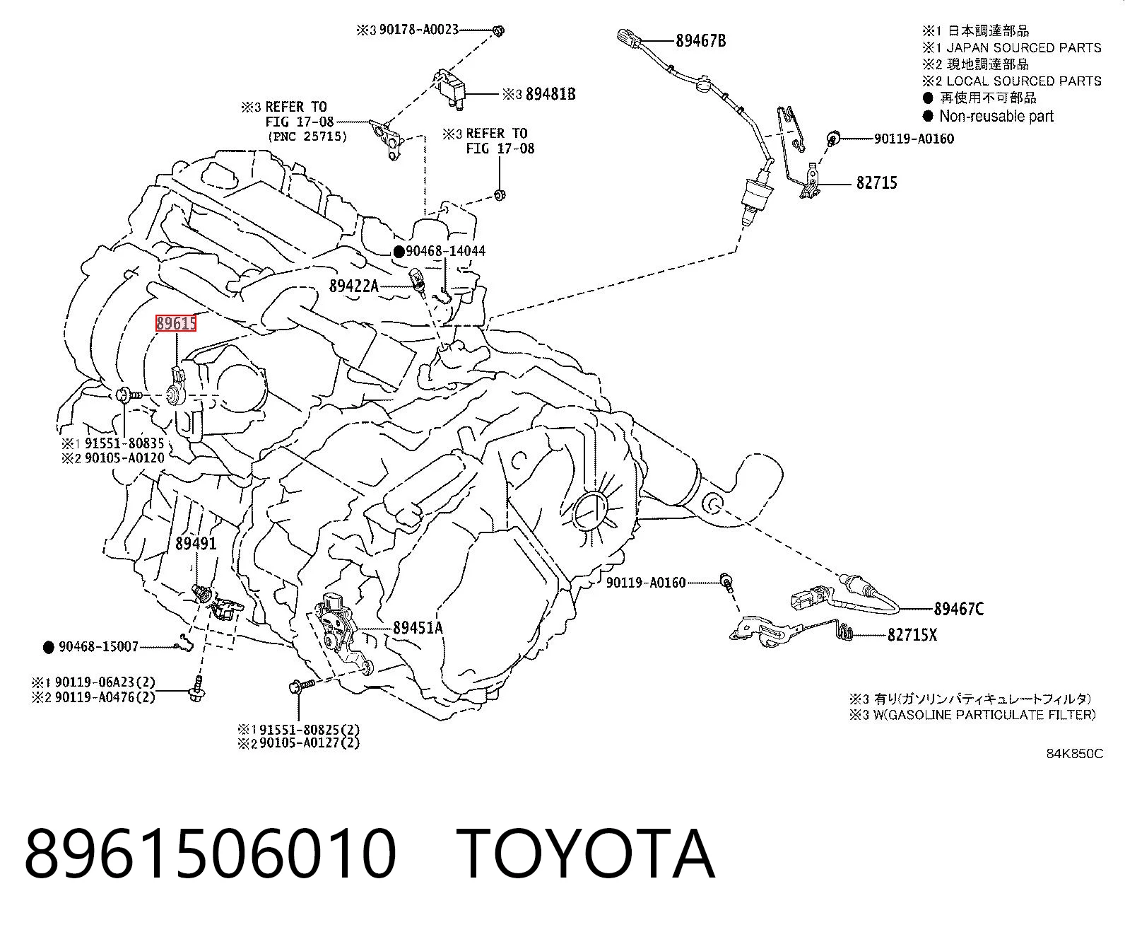 8961506010 Toyota Sensor de detonação