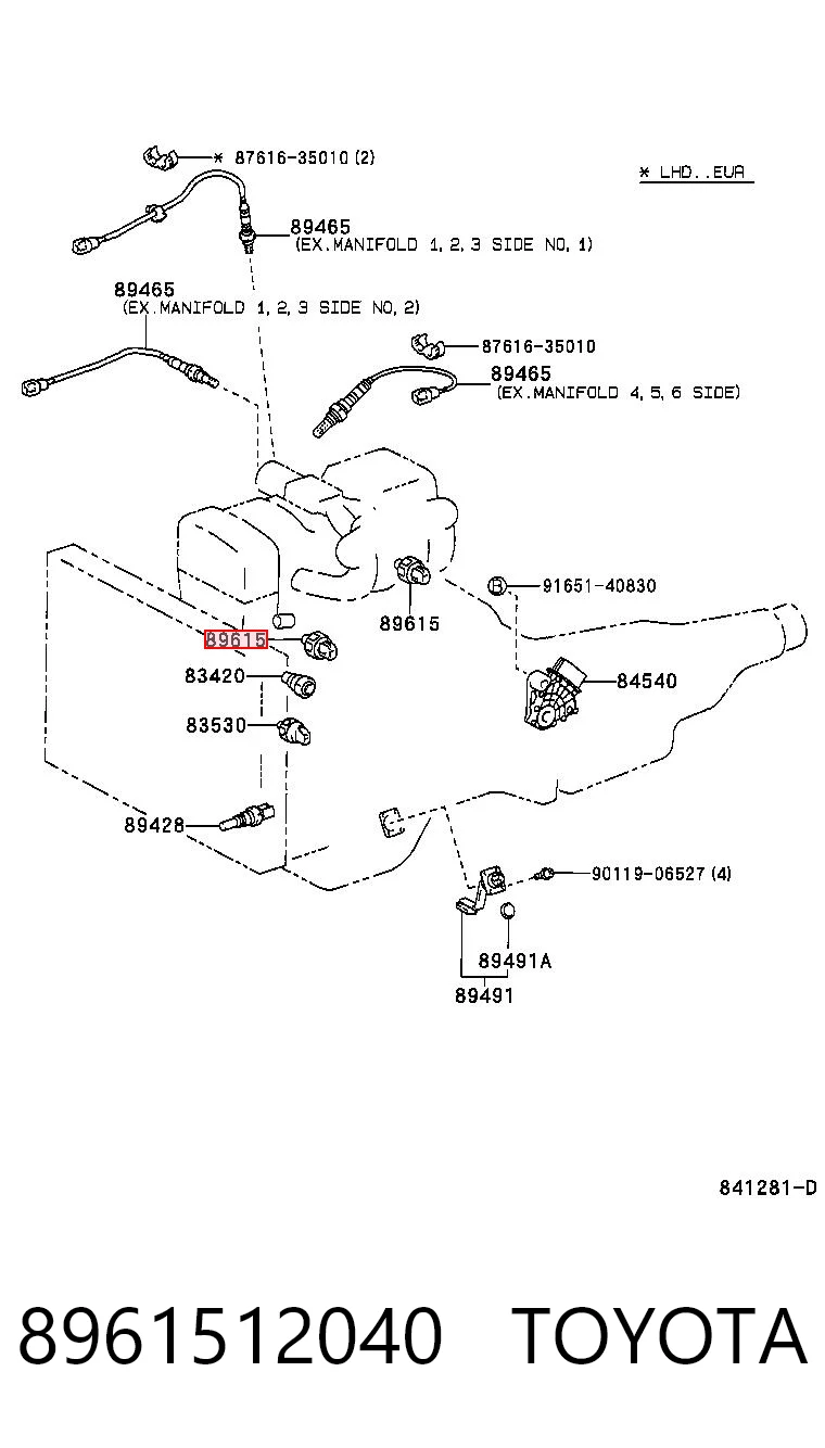 8961512040 Toyota Sensor de detonação