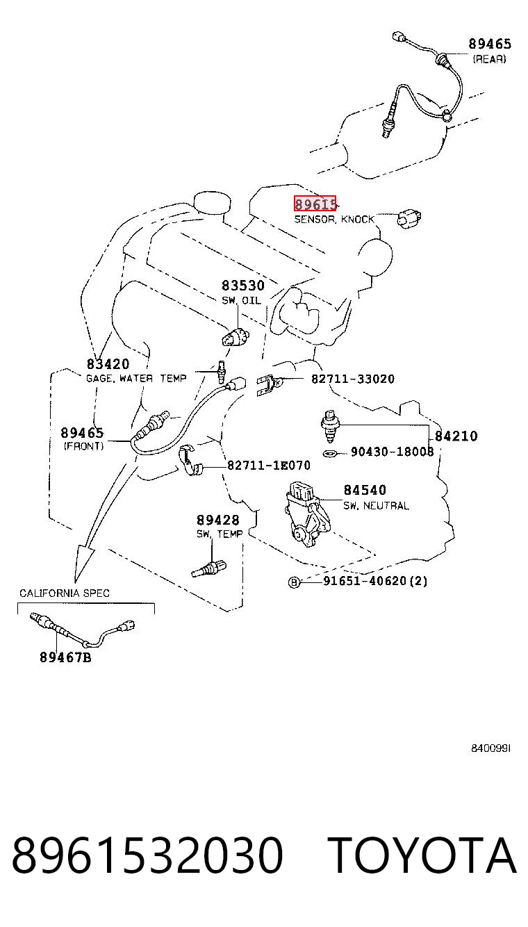 8961532030 Toyota Sensor de detonação