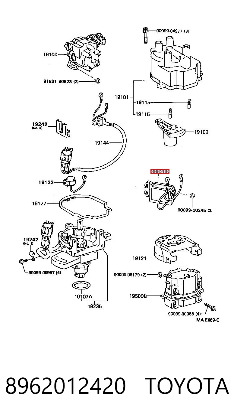 8962012420 Toyota Módulo de ignição (comutador)