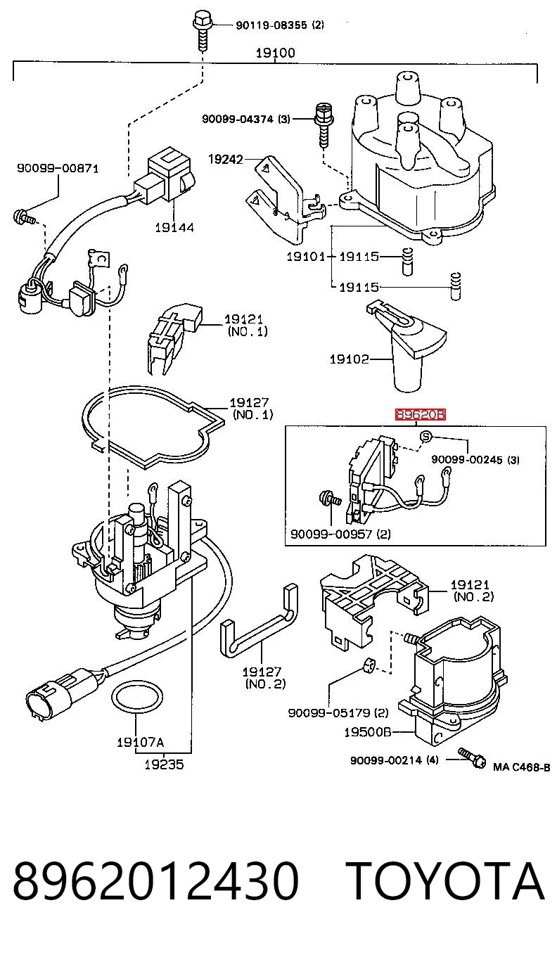 8962012430 Toyota Módulo de ignição (comutador)
