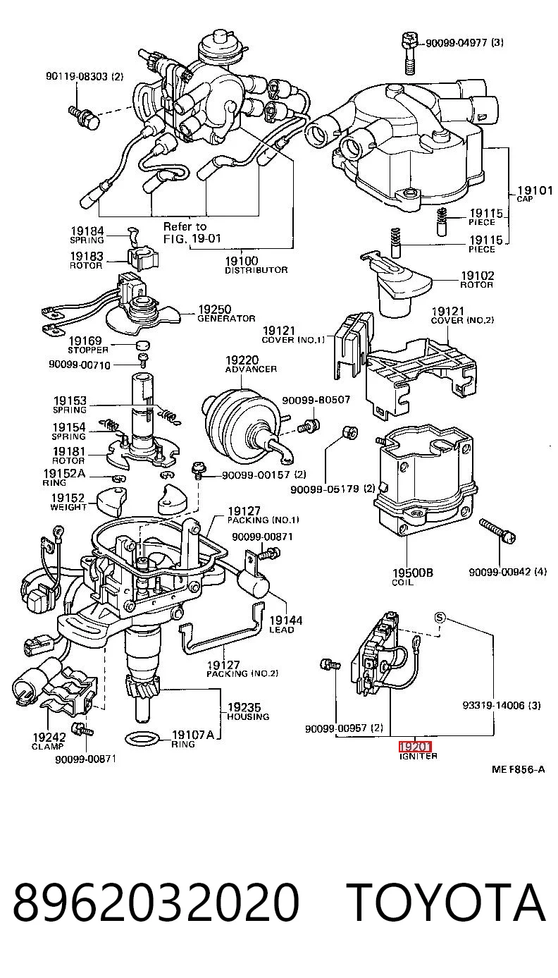 8962032020 Toyota Módulo de ignição (comutador)