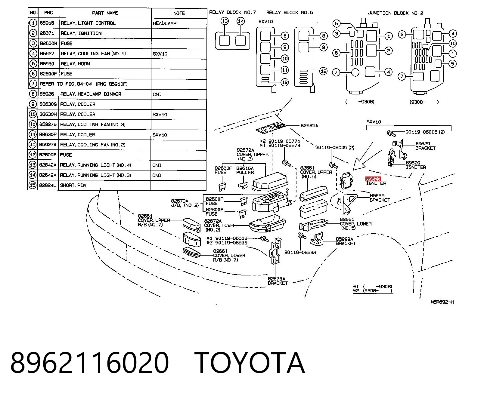 8962116020 Toyota Módulo de ignição (comutador)