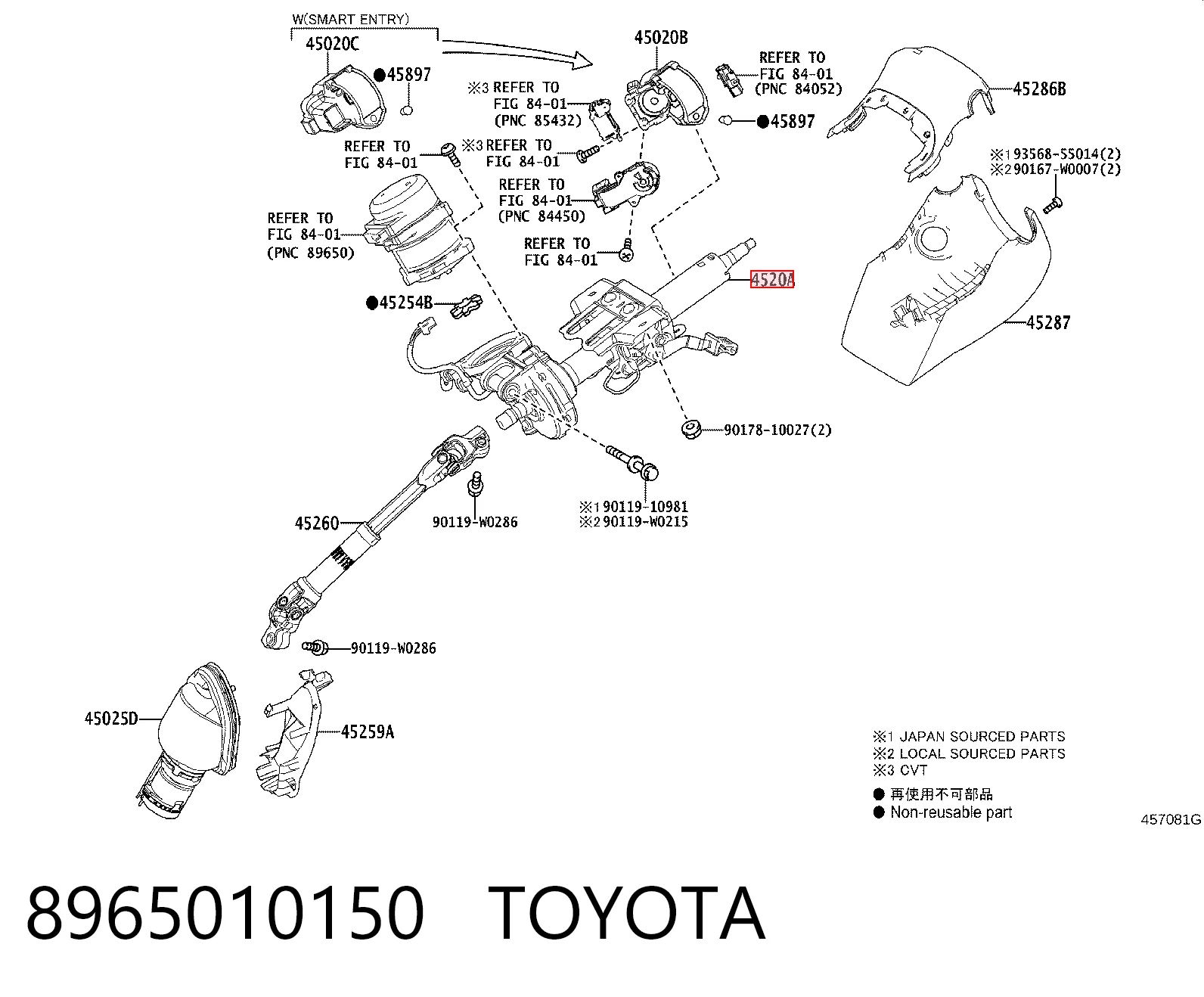 Compre Coluna da direção Toyota C-HR 