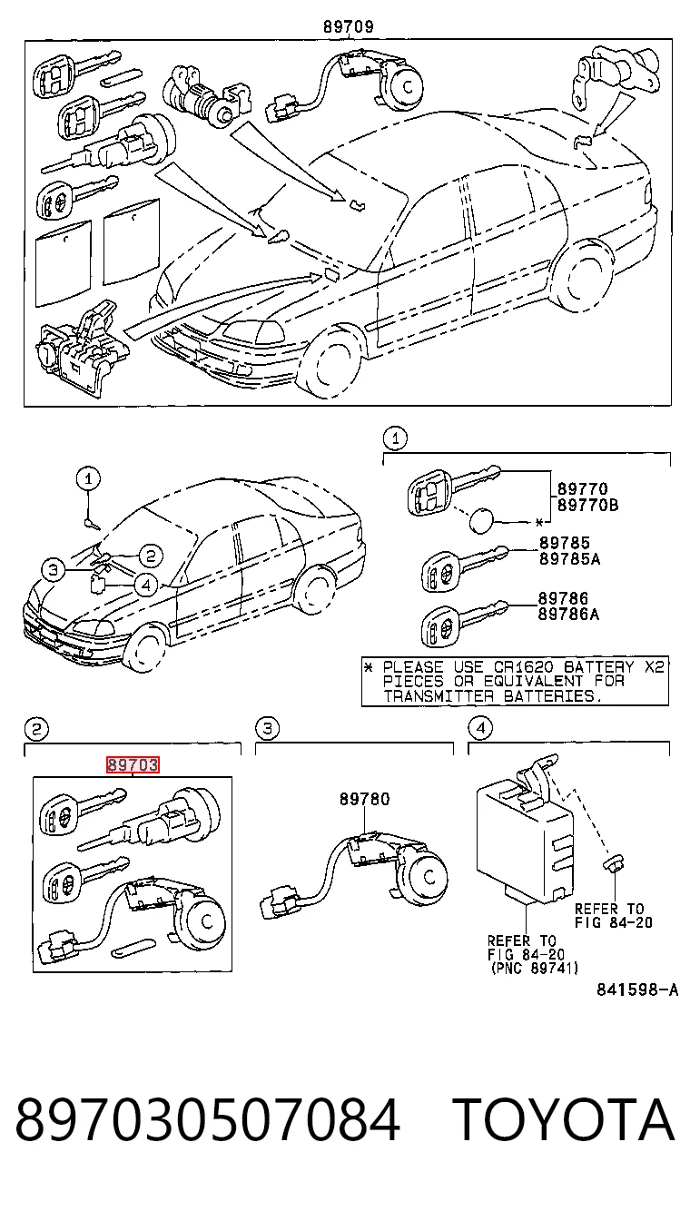 Trinco de fecho de ignição para Toyota Avensis T22