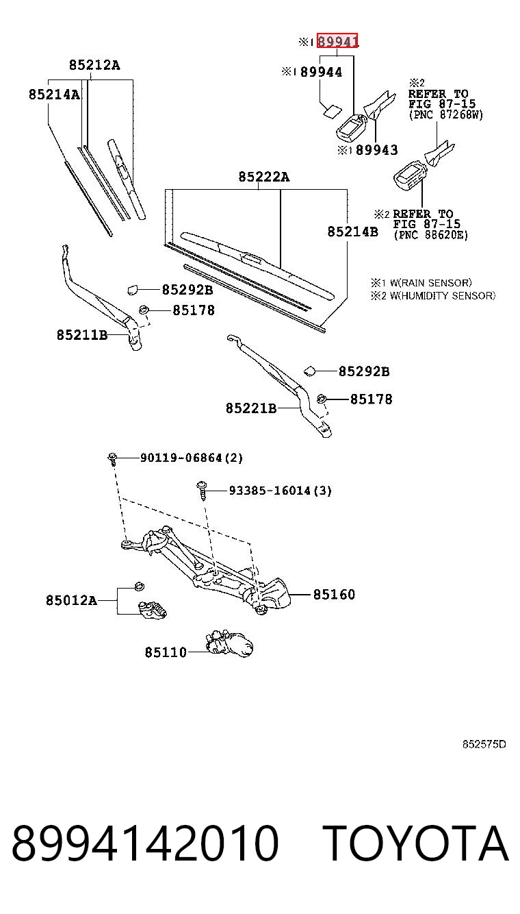 Sensor de chuva para Toyota RAV4 III A3