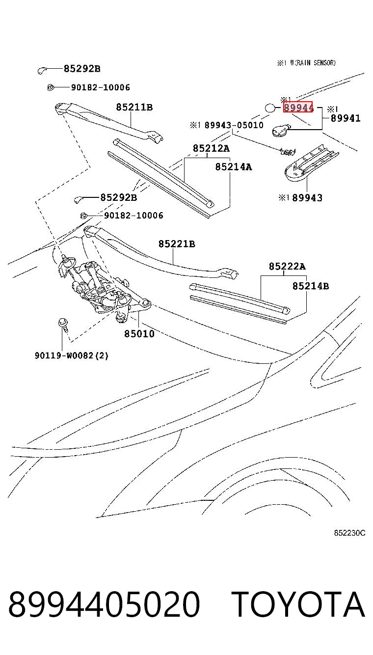 8994405020 Toyota Chapa de sensor de chuva