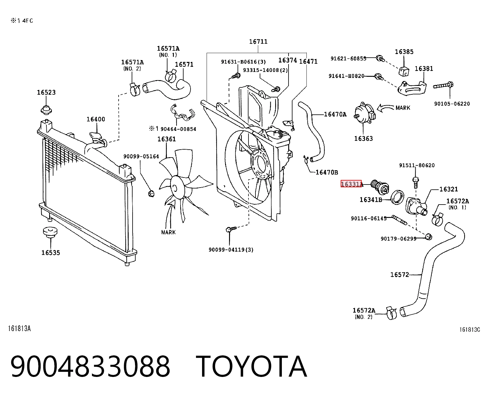 9004833088 Toyota Termostato