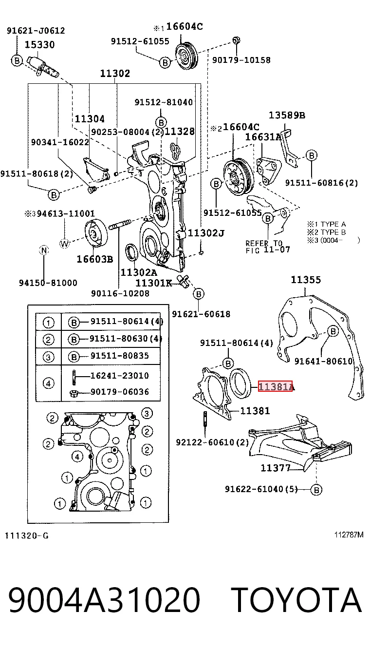  Vedação traseira de cambota de motor Toyota Yaris hatchback (P13) (2011 - 2020) 