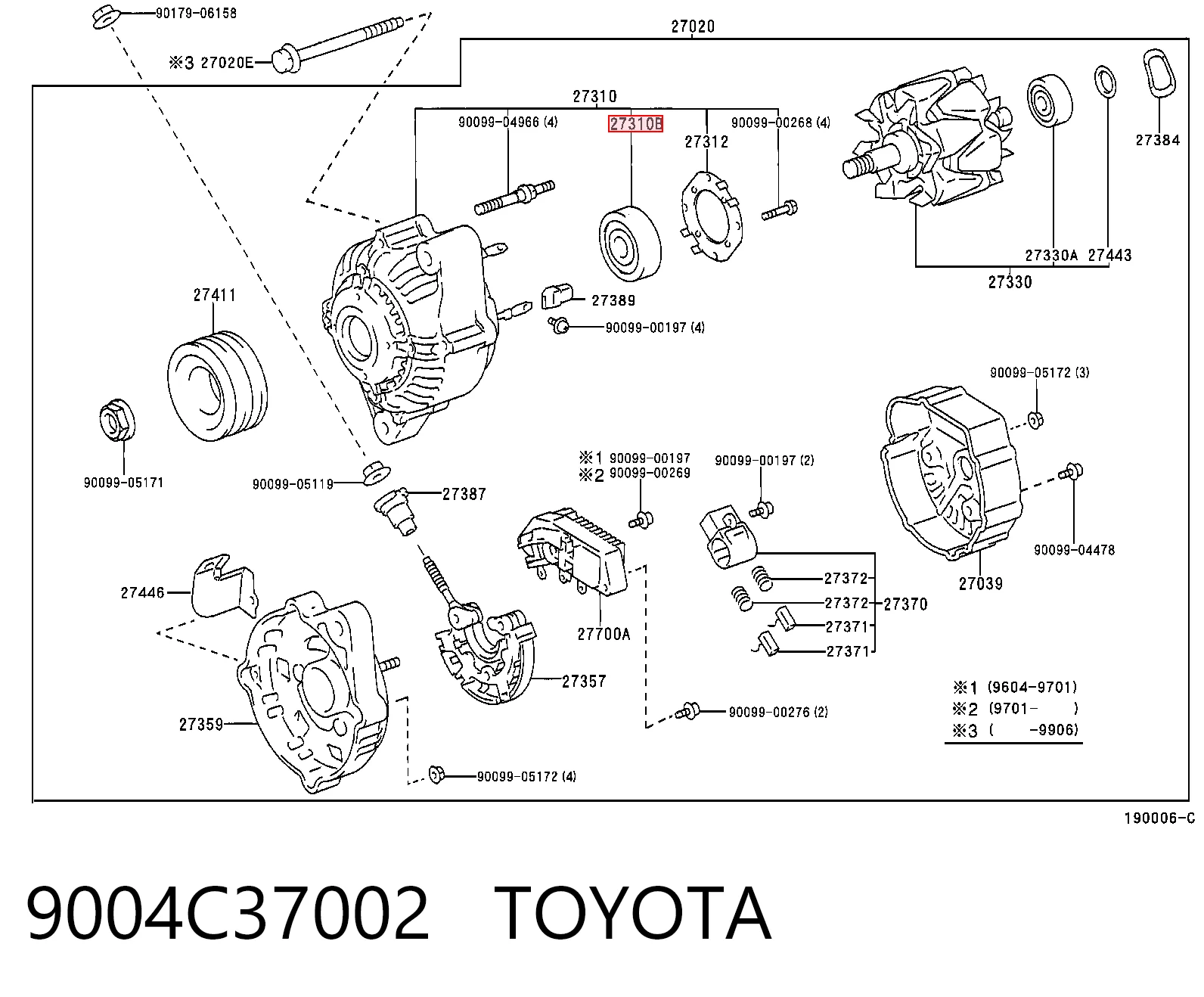 Rolamento do gerador para Honda Civic VI MB, MC