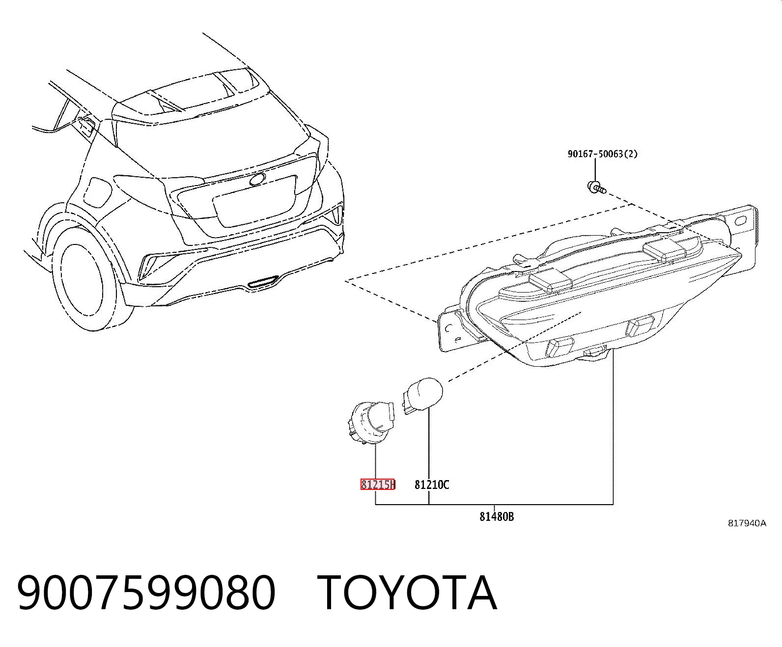9007599080 Toyota Base (casquilho) de lâmpada de pisca-pisca