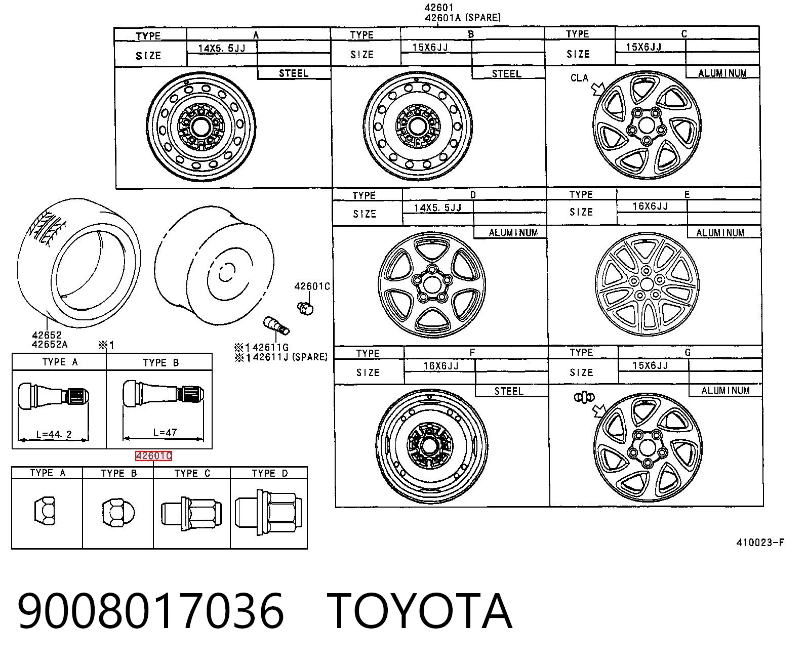 Porca de roda para Toyota RAV4 I Cabrio SXA 10
