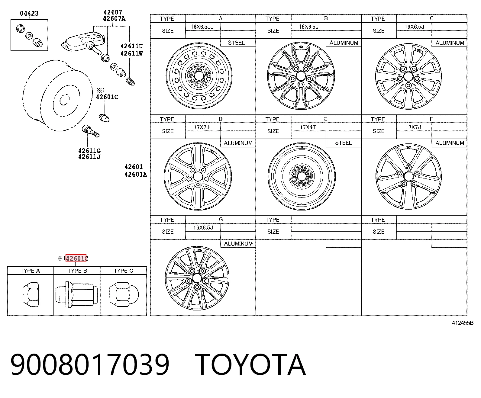 Porca de roda Toyota Corolla VERSO R10