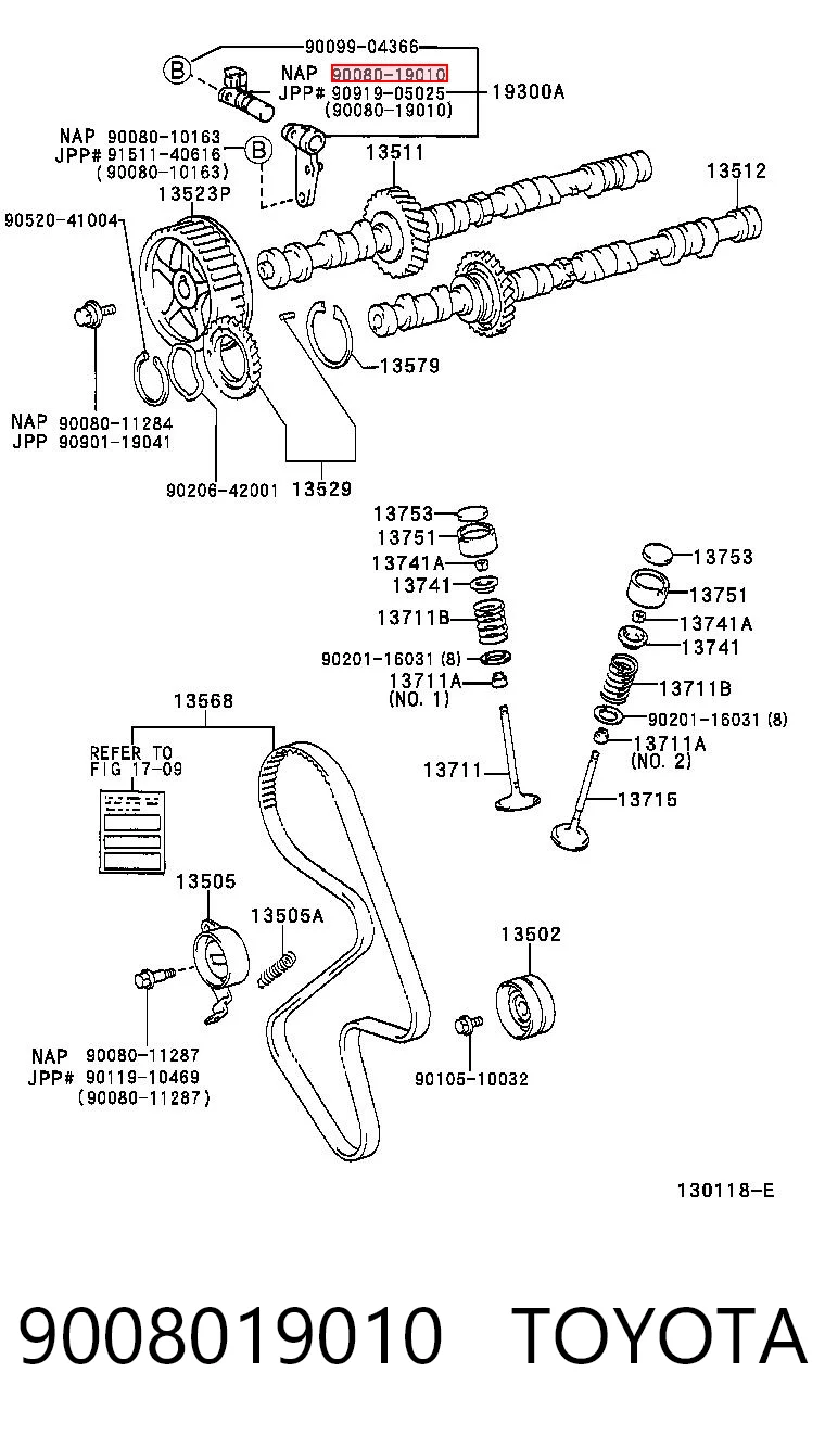 Sensor de posição da árvore distribuidora Toyota RAV4 I XA