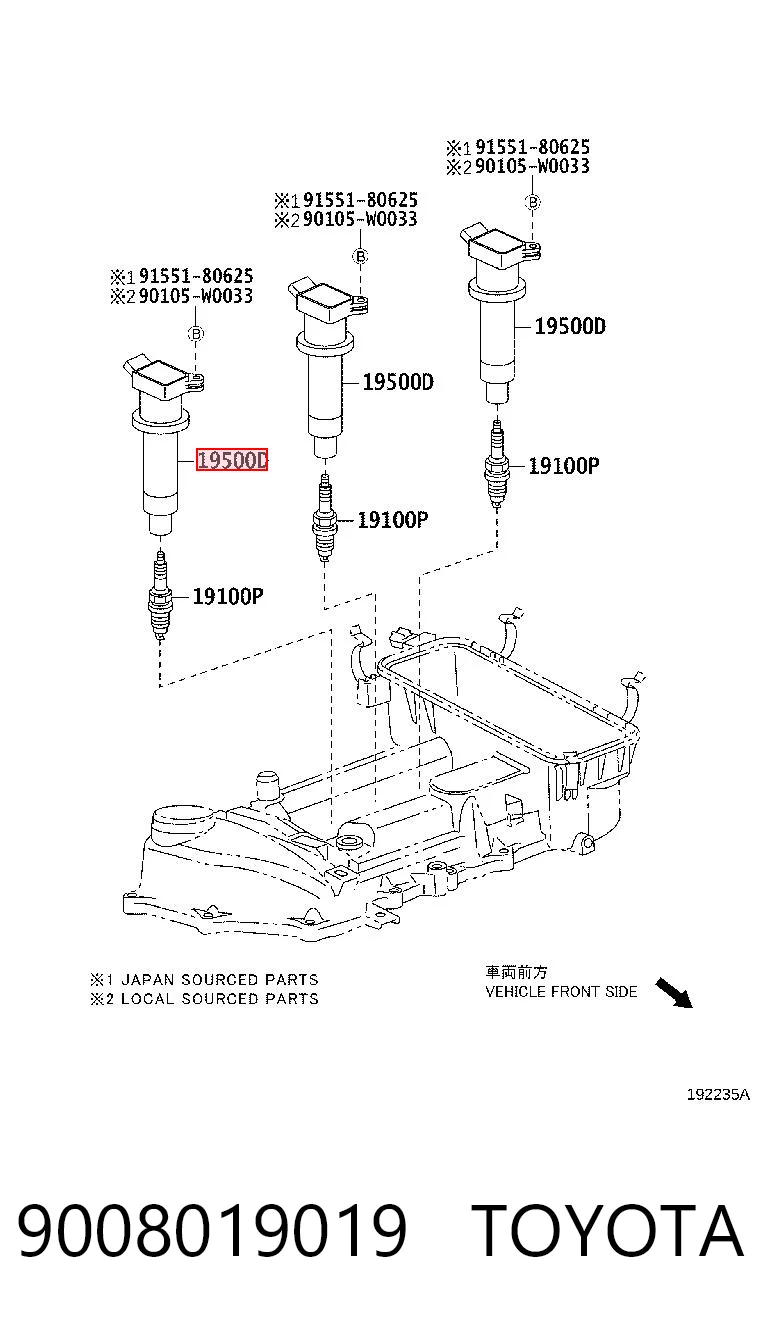 9008019019 Toyota Bobina de ignição
