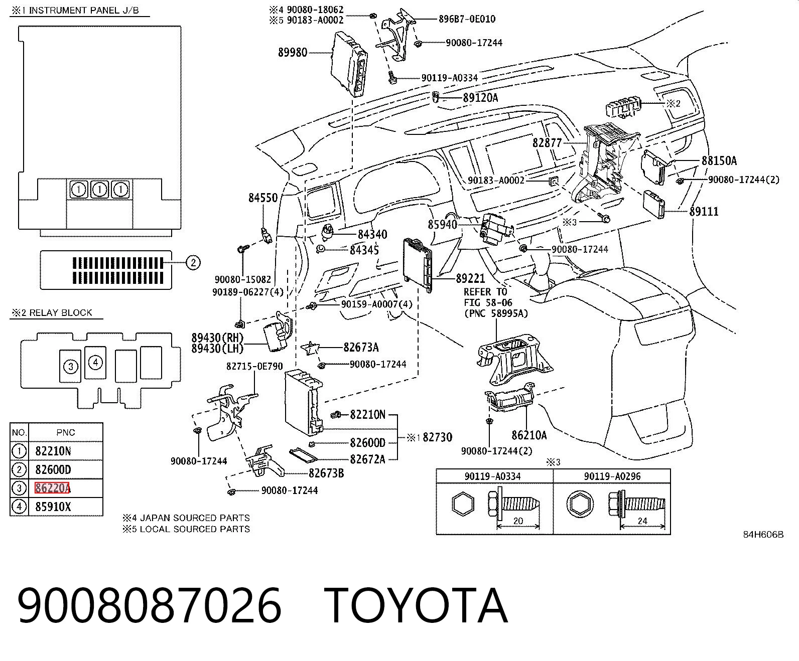 9008087026 Toyota Relê do motor de arranco