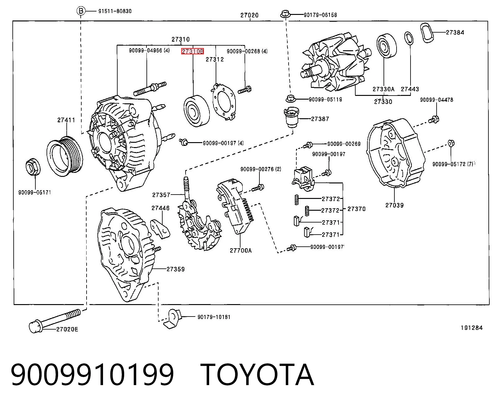 Rolamento do gerador Honda Civic VI MB, MC