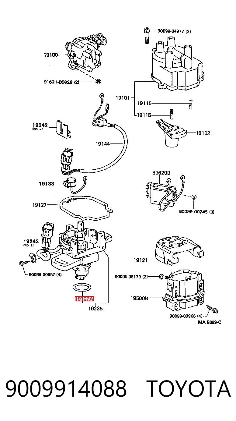 9009914088 Toyota Vedante anular de distribuidor