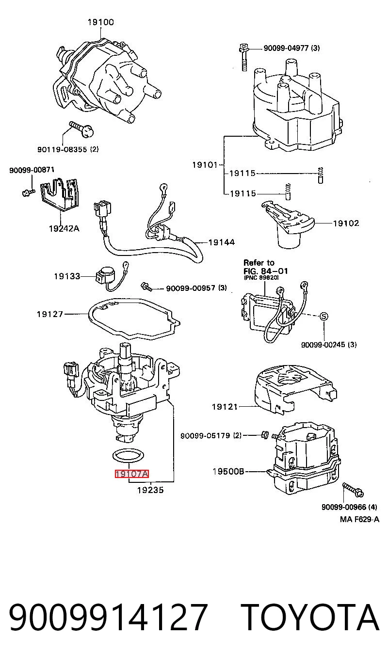 9009914127 Toyota Vedante anular de distribuidor
