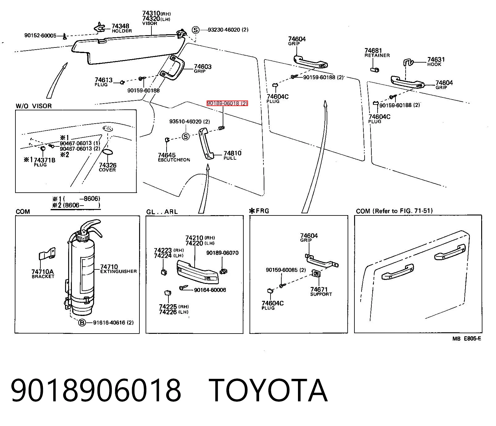 9018906018 Toyota Cápsula (prendedor) de fixação do forro do pára-choque do pára-lama dianteiro