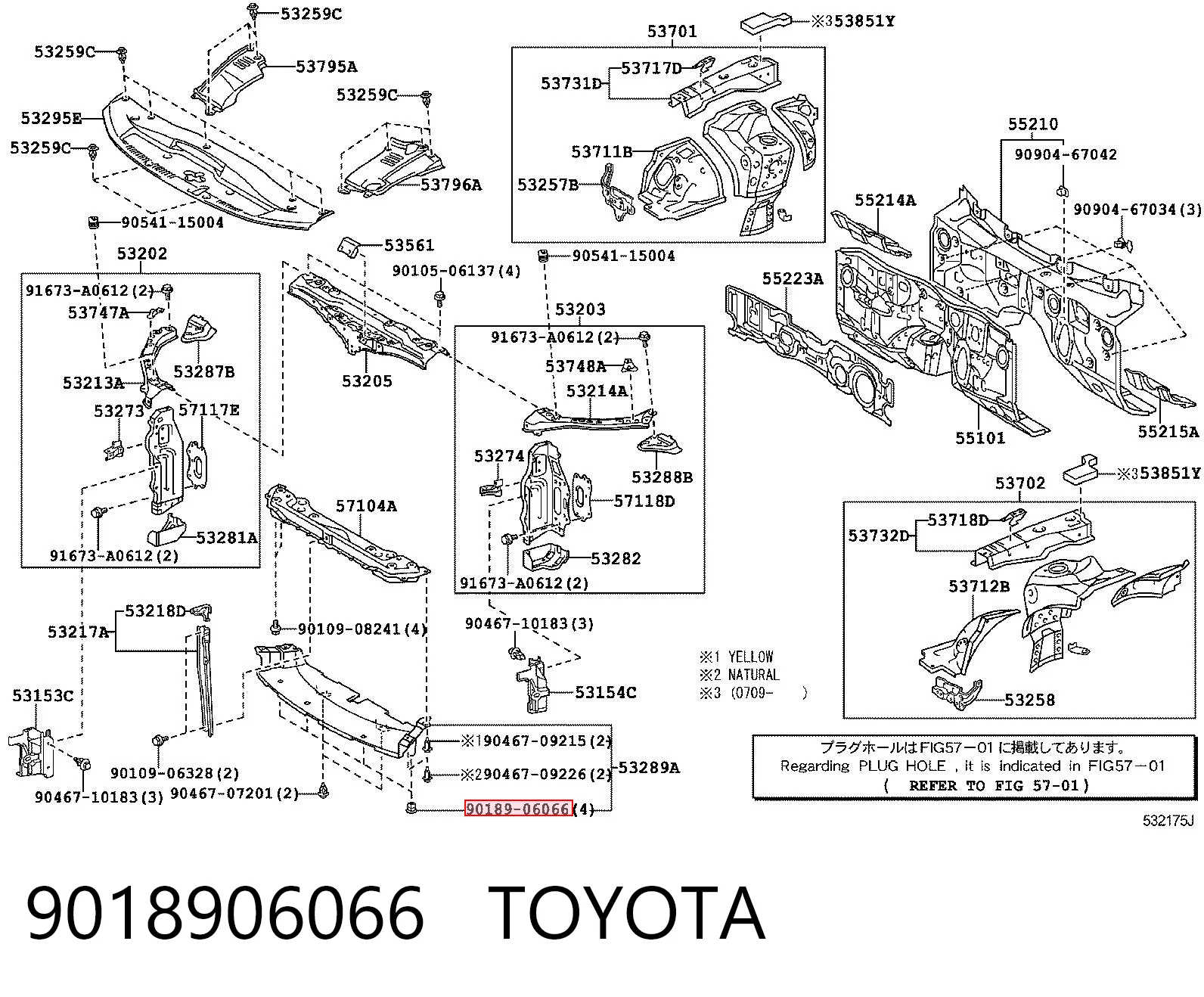 9018906066 Toyota Cápsula (prendedor) de fixação do forro do pára-choque do pára-lama dianteiro