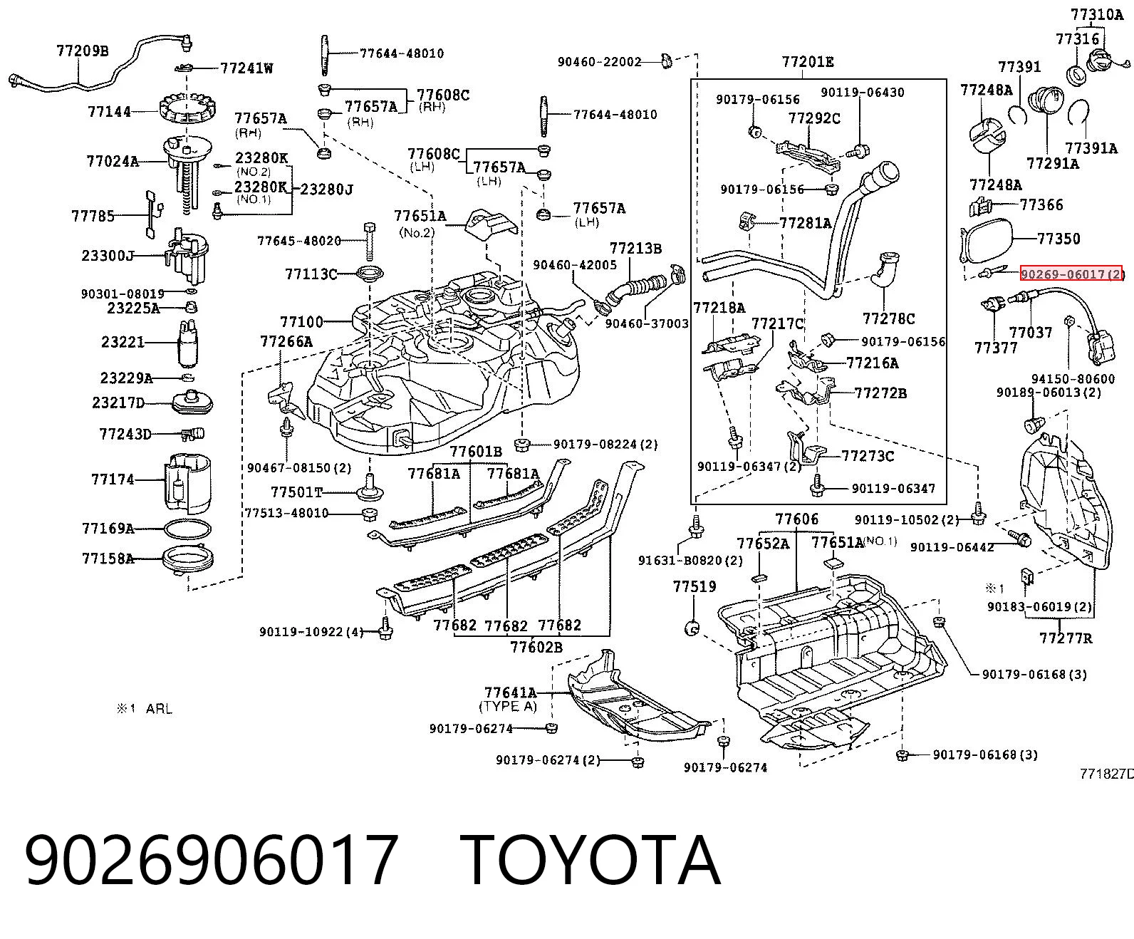 9026906017 Toyota Cápsula (prendedor) de fixação do forro do pára-choque do pára-lama dianteiro