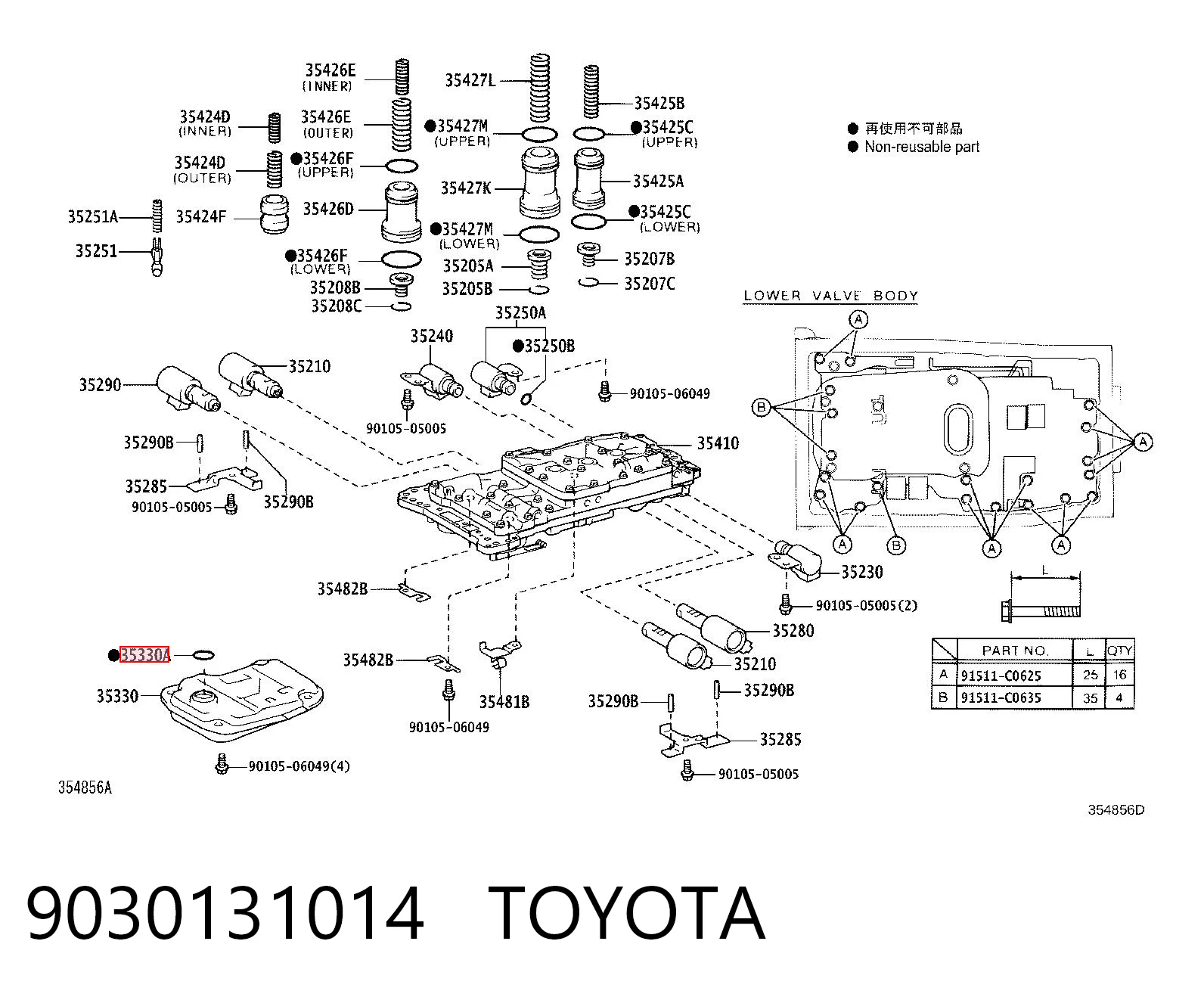 9030131014 Toyota Vedante anular de filtro da Caixa Automática de Mudança