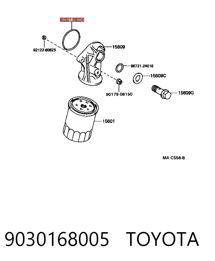 9030168005 Toyota Vedante de adaptador do filtro de óleo