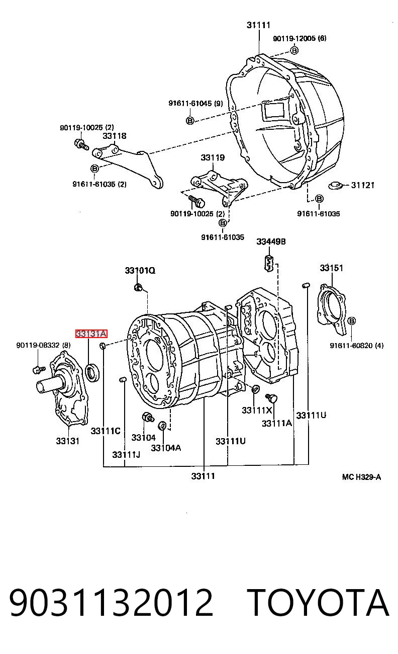 9031132012 Toyota Vedação da Caixa Automática de Mudança (de árvore de saída/primária)