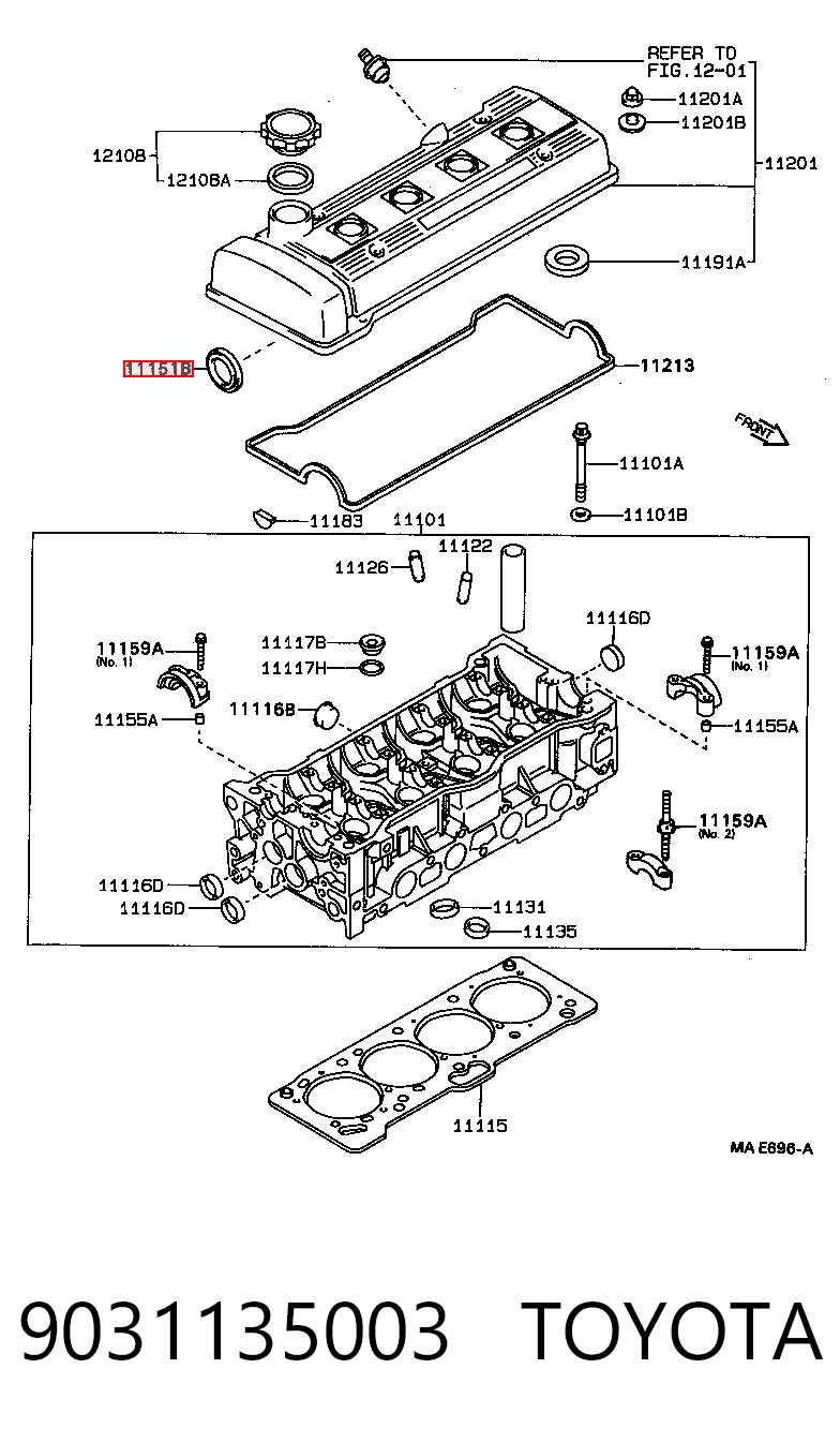 Vedação da árvore distribuidora de motor para Toyota Corolla  
