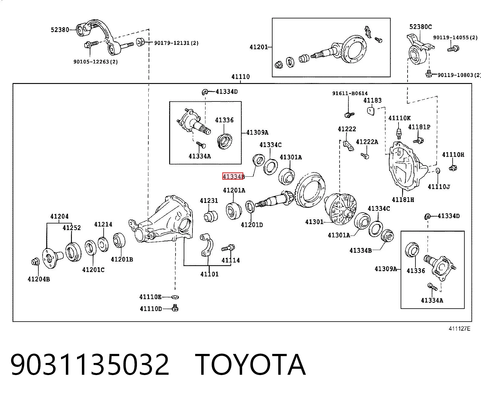9031135032 Toyota Vedação externa do semieixo do eixo traseiro