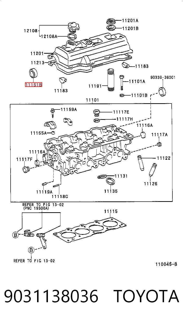Vedação dianteira da árvore distribuidora de motor para Toyota RAV4 I XA