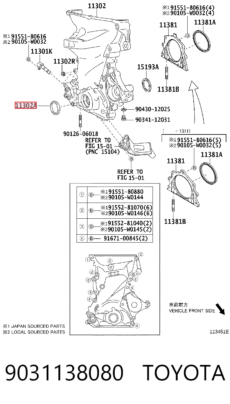 24261910 General Motors Vedação dianteira de cambota de motor