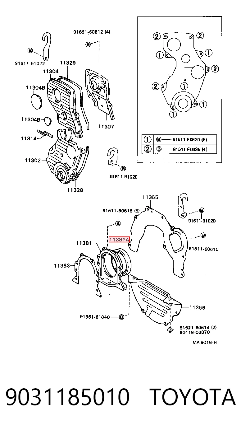 Vedação traseira de cambota de motor para Toyota Corolla  E12U