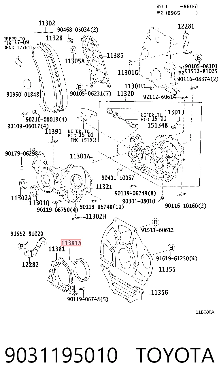 Vedação traseira de cambota de motor para Toyota Hilux  KUN25