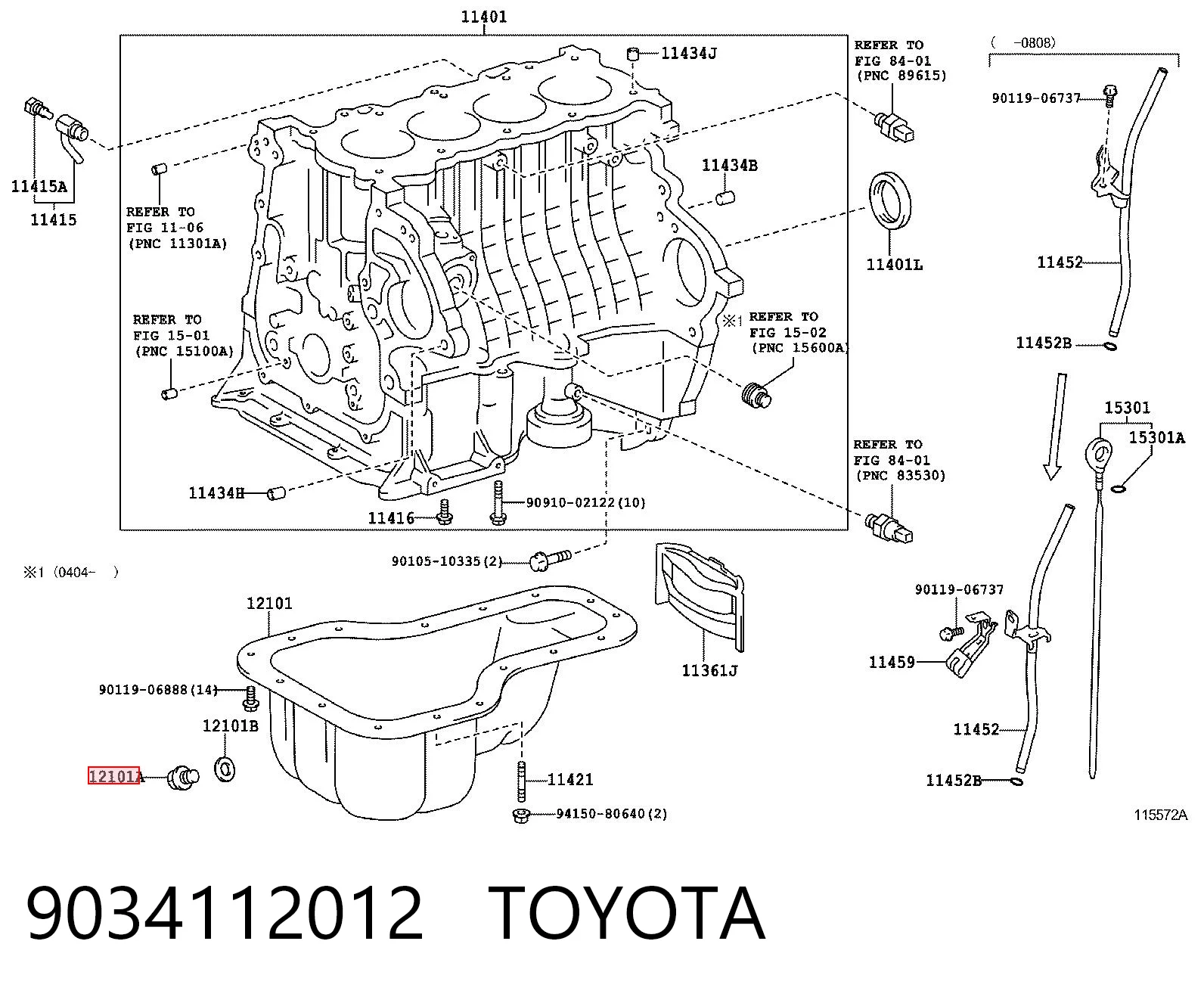 9034112012 Toyota Tampão de panela de motor